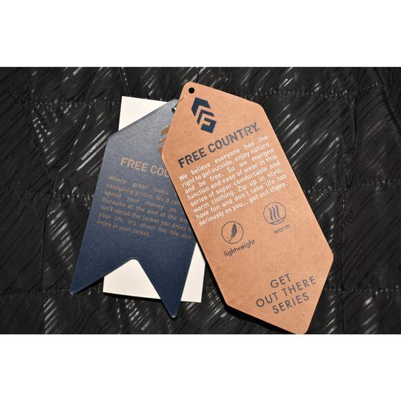 FREE COUNTRY NEW‎ $120 Black Poly Canvas Jacket Water Resistant Hooded Men's M - Picture 6 of 6